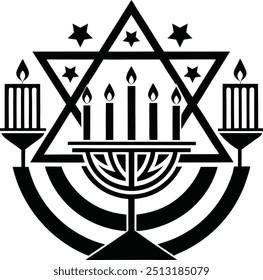 Hanukkah Menorah  Coloring Page for Kids