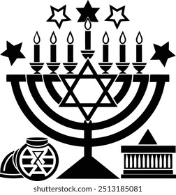 Hanukkah Menorah  Coloring Page for Kids