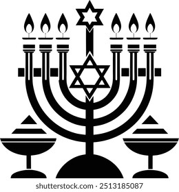 Hanukkah Menorah  Coloring Page for Kids