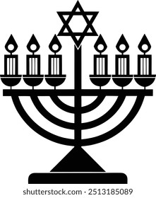 Hanukkah Menorah  Coloring Page for Kids