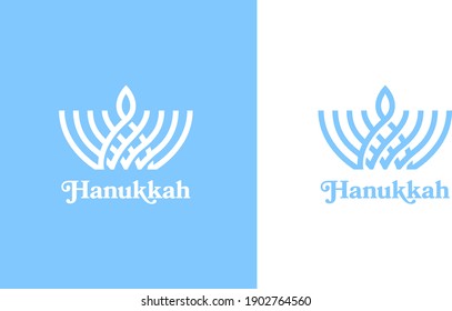 Hanukkah Menorah Contemporary Symbol Logo