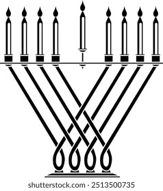 Ilustração gráfica do vetor de Hanukkah Menorah