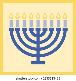 Hanukkah menorah. Happy Hanuka. Vector illustration.