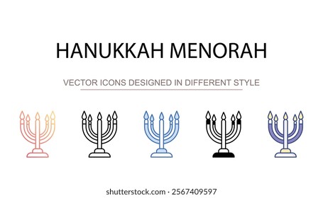 Hanukkah Menorah icon design with white background stock illustration