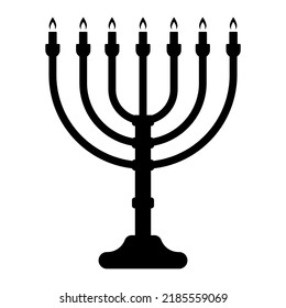 Hanukkah menorah icon. Judaism and Jewish identity Vector symbol illustration