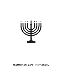 Hanukkah Menorah icon on a white background