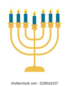hanukkah menorah icon on white background