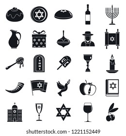 Hanukkah menorah icon set. Simple set of hanukkah menorah vector icons for web design on white background