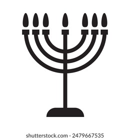 Hanukkah menorah icon. simple flat black trendy style illustration for web and app on white background..eps