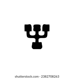 Hanukkah menorah icon. Simple style happy Hanukkah holiday poster background symbol. Jew brand logo design element. Hanukkah menorah t-shirt printing. Vector for sticker.