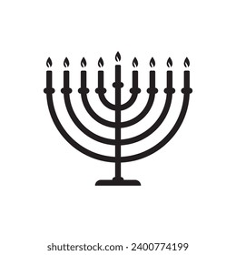 hanukkah menorah icon vector isolated on white background