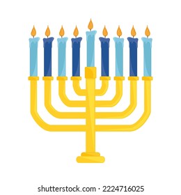 hanukkah menorah light icon isolated