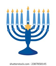 hanukkah menorah lights illustration isolated