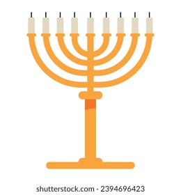hanukkah menorah lights illustration isolated
