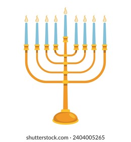 hanukkah menorah lights illustration isolated