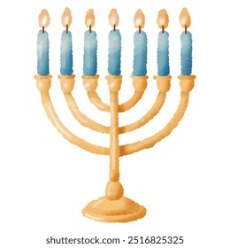 Hanukkah Menorah Lights Shine Hell