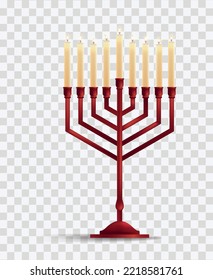 Hanukkah menorah realistic vector illustration isolated