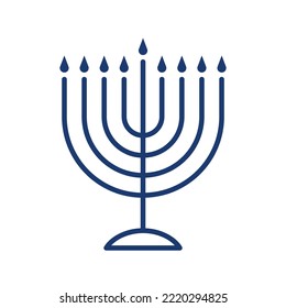 Hanukkah menorah simple line style vector illustration