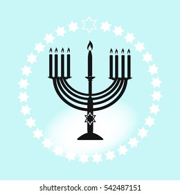 Hanukkah, the menorah, star of Israel