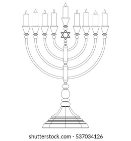 Hanukkah menorah vector