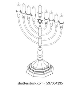 Hanukkah menorah vector