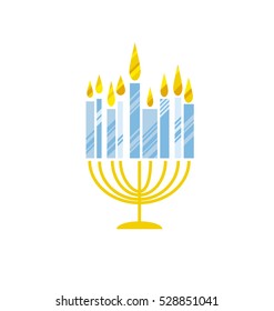 hanukkah menorah vector illustration. jewish candles simple vector icon. hanuka candles symbol.