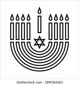 Hanukkah Menorah Vector Strokes EPS 10 On White Background