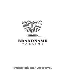 hanukkah monorah logo icon design modern vector illustration