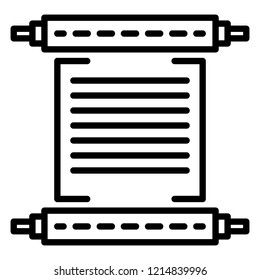 Hanukkah papyrus icon. Outline hanukkah papyrus vector icon for web design isolated on white background