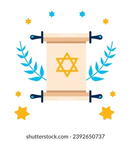 hanukkah parchment celebration illustration design