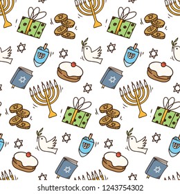 Hanukkah seamless pattern