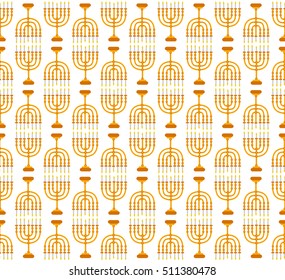 Hanukkah seamless pattern. Hanukkah background with Menorah. Happy Hanukkah Festival of Lights, Feast of Dedication seamless texture. Hanukkah seamless background. Vector illustration