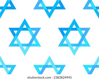 Hanukkah seamless pattern with stars of David. Hanukkah is a Jewish holiday. Stars of David on a white background. Design for posters, banners and promotional products. Vector illustration