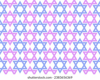 Hanukkah seamless pattern with stars of David. Hanukkah is a Jewish holiday. Stars of David on a white background. Design for posters, banners and promotional products. Vector illustration