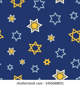 Hanukkah seamless vector pattern.  This pattern uses the Star of David.