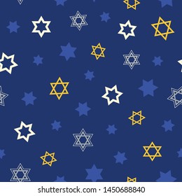 Hanukkah seamless vector pattern.  This pattern uses the Star of David.