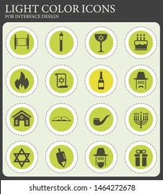 Hanukkah simply vector icons for web and user interface design