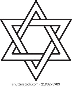 Hanukkah Star of David Isolated Coloring Page