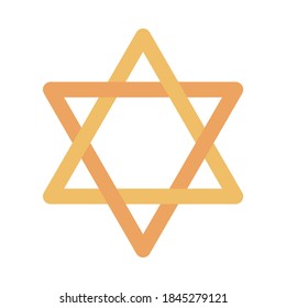 hanukkah, star of David judaism sign flat icon vector illustration