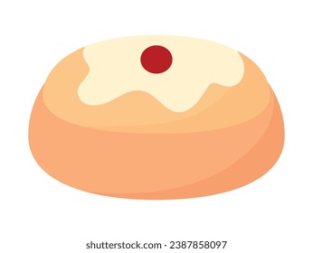 hanukkah sufganiyot dessert illustration isolated