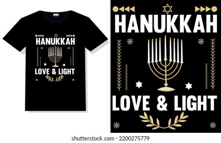 Hanukkah t shirt vector. Hanukkah hand lettering