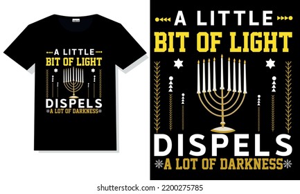 Hanukkah t shirt vector. Hanukkah hand lettering