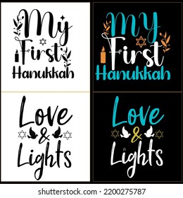 Hanukkah t shirt vector. Hanukkah hand lettering