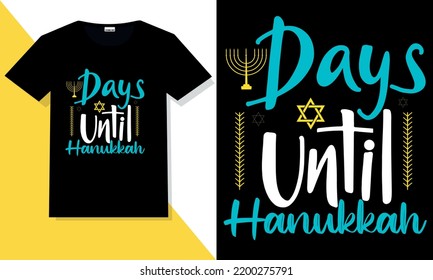 Hanukkah t shirt vector. Hanukkah hand lettering