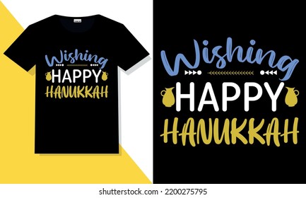 Hanukkah t shirt vector. Hanukkah hand lettering