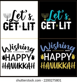 Hanukkah t shirt vector. Hanukkah hand lettering