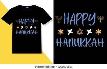 Hanukkah t shirt vector. Hanukkah hand lettering