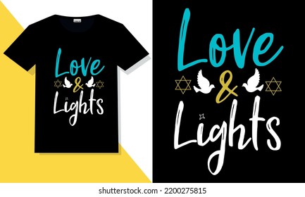 Hanukkah t shirt vector. Hanukkah hand lettering