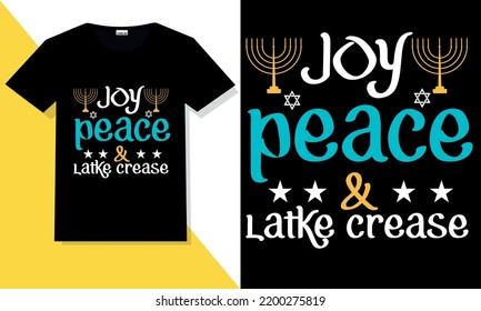 Hanukkah t shirt vector. Hanukkah hand lettering