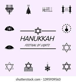 hanukkah text icon. Hanukkah icons universal set for web and mobile